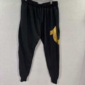 TRUE RELIGION Mens Jogger Lounge Pants Gold Foil Logo Sweatpants Gray Size Mediu